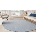 Nourison Courtyard Ivory Blue COU01 5 ft. X 8 ft. Oval Rug