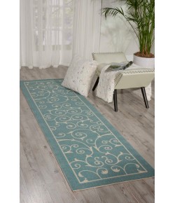 Nourison Home & Garden - Rs019 Light Blue Area Rug 2 ft. 3 X 8 ft. Rectangle