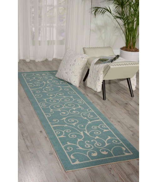 Nourison Home & Garden Runner Area Rug RS019-Light Blue