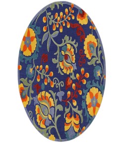 Nourison Aloha Navy Multicolor ALH17 7’10” Round Rug