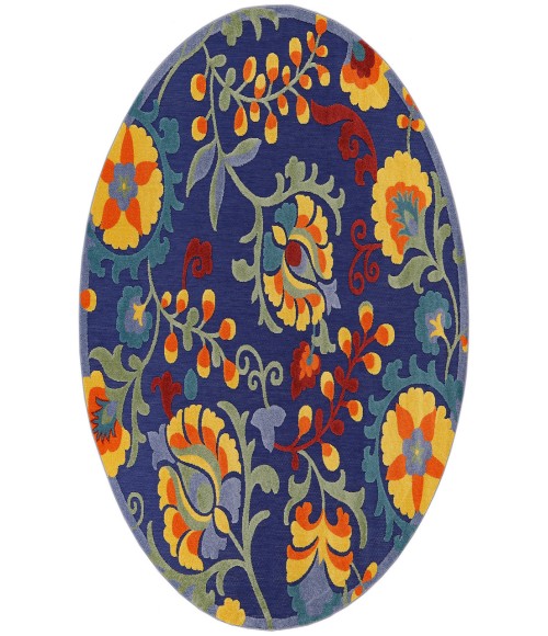 Nourison Aloha Navy Multicolor ALH17 7’10” Round Rug