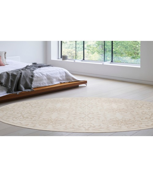 Nourison Jubilant Ivory Beige JUB06 8 ft. Round Rug