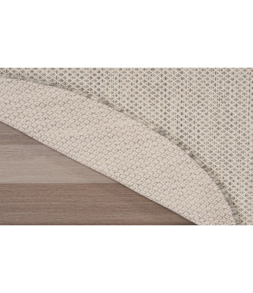 Nourison Courtyard Ivory Silver COU01 6 ft. X 9 ft. Oval Rug