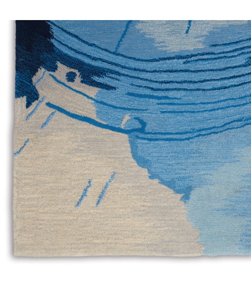 Nourison SYMMETRY Area Rug Nourison Symmetry Area Rug SMM01-Blue/Ivory