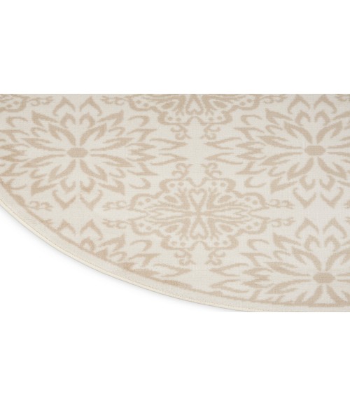 Nourison Jubilant Ivory Beige JUB06 5 ft. 3 in. Round Rug