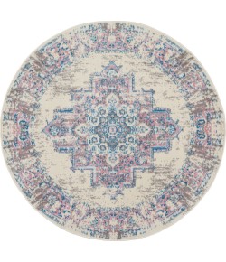 Nourison Grafix - Grf14 Ivory Pink Area Rug 5 ft. 3 X Round