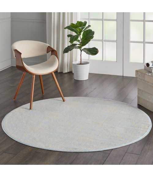 Nourison Jubilant Round Area Rug JUB06-Ivory/Light Blue