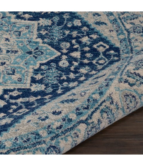 Nourison Tranquil Round Area Rug TRA06-Ivory/Navy