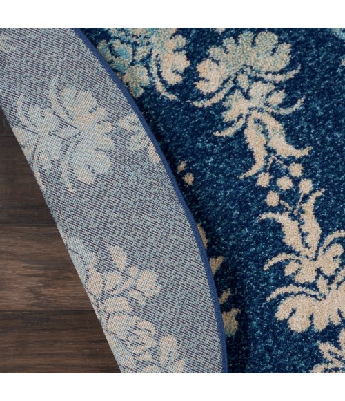 Nourison Tranquil Round Area Rug TRA09-Navy/Light Blue