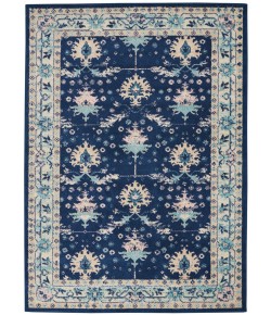 Nourison Tranquil(Traql) - Tra10 Navy Ivory Area Rug 5 ft. 3 X 7 ft. 3 Rectangle