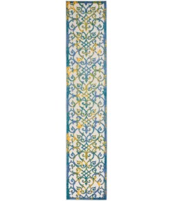 Nourison Aloha - Alh21 Ivory Blue Area Rug 2 ft. 3 X 10 ft. Rectangle