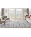 Nicole Curtis Machine Washable Series 1 Ivory Blue SR110 9 ft. 2 in. X 12 ft. Rectangle Rug