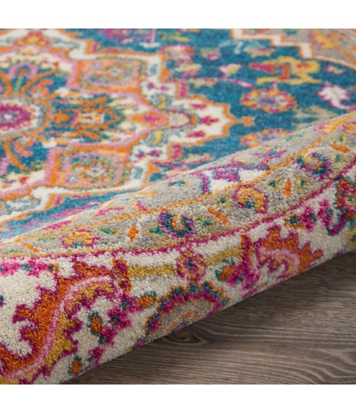 Nourison Passion Area Rug PSN20 Teal Multicolor 8' x ROUND