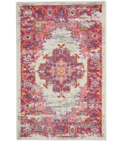 Nourison Home Passion PSN03 Ivory/Fuchsia 1 ft. 10 in. X 2 ft. 10 in. Area Rug