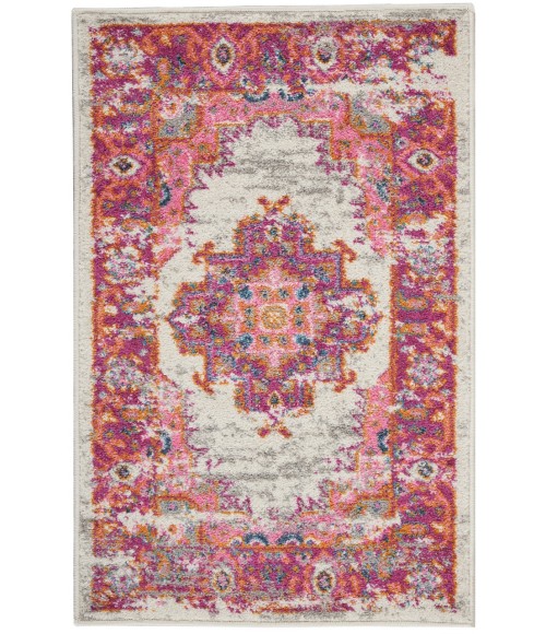 Nourison Passion Area Rug PSN03-Ivory/Fuchsia