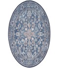 Nicole Curtis Machine Washable Series 1 Navy Ivory SR104 4 ft. Round Rug