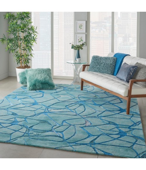 Nourison Symmetry Area Rug SMM05-Aqua Blue