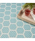 Nourison Reversible Indoor Outdoor Aqua RVB01 10 ft. X 14 ft. Rect. Rug