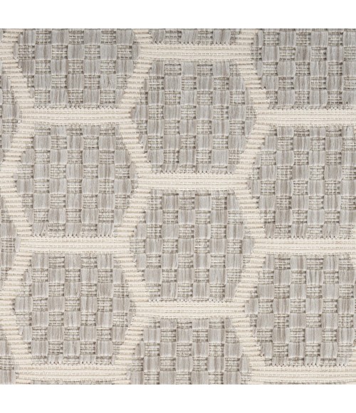 Nourison Reversible Indoor Outdoor Grey RVB01 2 ft. 2 in. X 10 ft. Rect. Rug