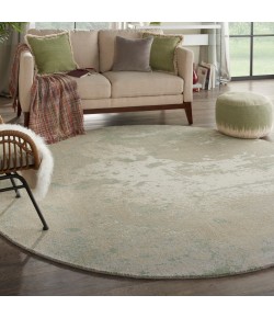 Nourison Twilight - Twi06 Ivory Green Area Rug 8 ft. Round