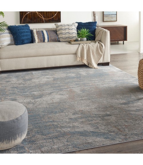 Nourison Rustic Textures Area Rug RUS15-Light Grey/Blue