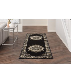 Nourison Grafix Black GRF14 2 ft. X 6 ft. Rectangle Rug