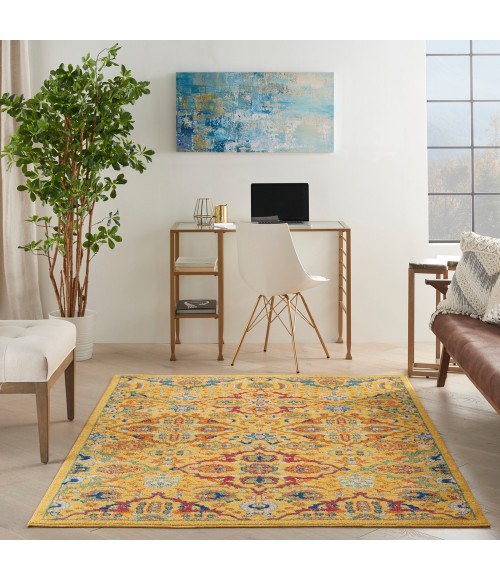 Nourison Allur Area Rug ALR03 Yellow Multicolor