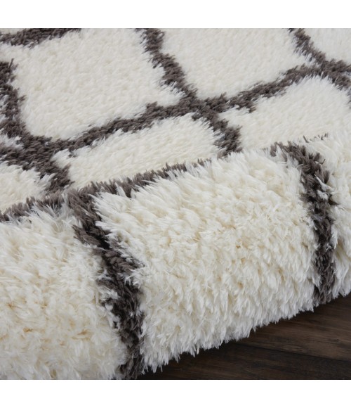 Nourison ULTRA PLUSH SHAG Area Rug Nourison Ultra Plush Shag Area Rug ULP02-Ivory/Charcoal