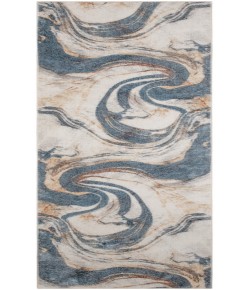 Nourison Astra Machine Washable Ivory Blue ASW15 2 ft. X 6 ft. Rectangle Rug