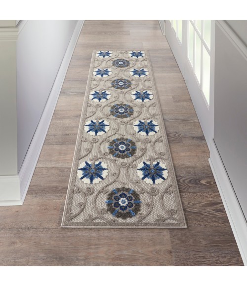 Nourison Aloha Runner Area Rug ALH19-Grey/Blue