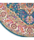 Nourison Passion Area Rug PSN20 Teal Multicolor 4' x ROUND
