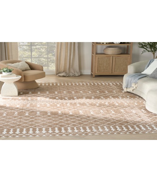 Nourison Astra Machine Washable Taupe ASW10 6 ft. 7 in. X 9 ft. Rectangle Rug