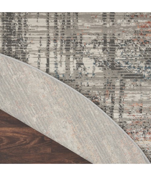 Rustic Textures Area Rug Nourison Rustic Textures Area Rug RUS12 Grey/Multi 7'10" Round
