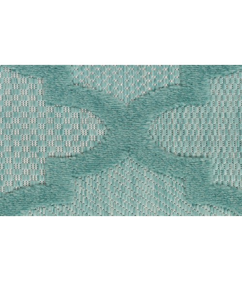 Nourison Easy Care Aqua Teal NES01 2 ft. X 6 ft. Rectangle Rug