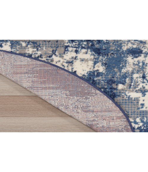 Nourison Grafix Navy Blue Rug GRF38 5 ft. 3 in. Round - Rugs Town Nourison Grafix Navy Blue GRF38 5 ft. 3 in. Round Rug