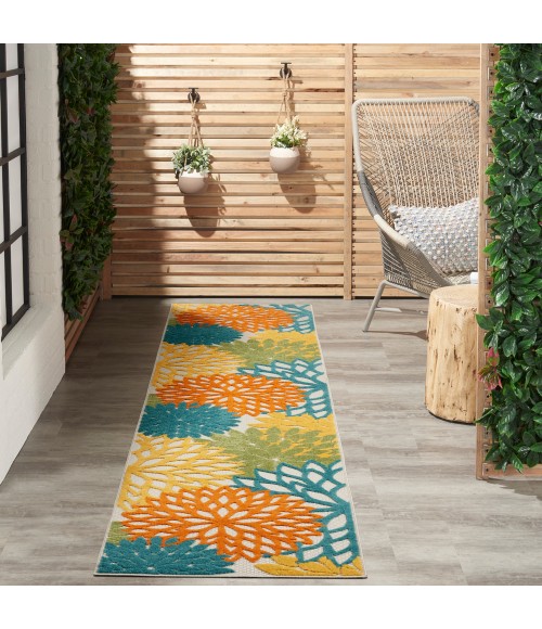 Nourison Aloha Area Rug Nourison Aloha Area Rug ALH05 Turquoise Multicolor
