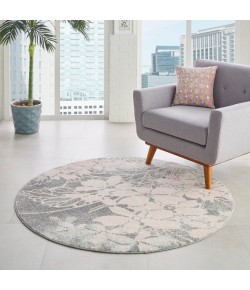Nourison Tranquil(Traql) - Tra08 Grey Pink Area Rug 5 ft. 3 X Round