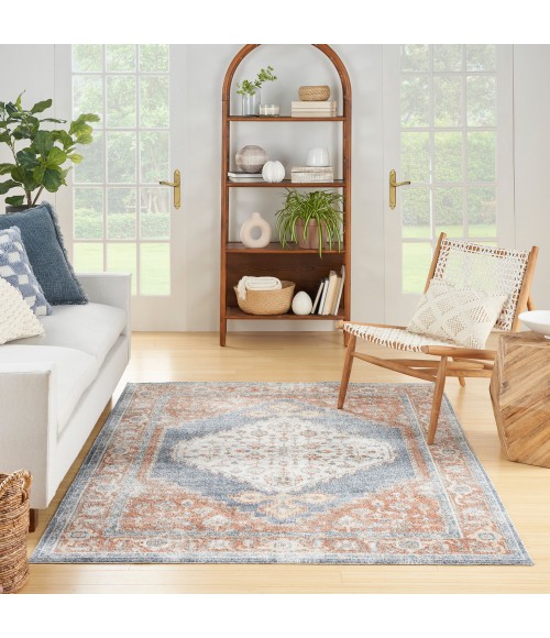 Nourison Astra Machine Washable Area Rug ASW11 Denim Multi