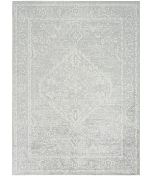 Nourison Astra Machine Washable Light Grey ASW11 4 ft. X 6 ft. Rect. Rug