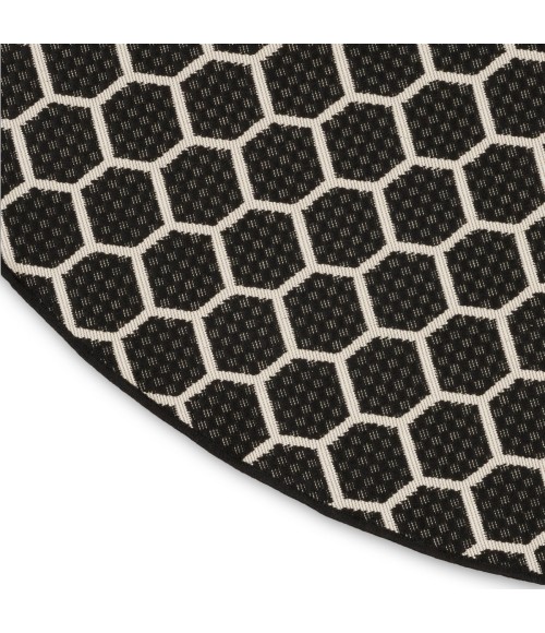 Nourison Twist Reversible Black TWS01 8 ft. X Round Rug