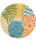 Nourison Aloha Area Rug ALH05 Turquoise Multicolor