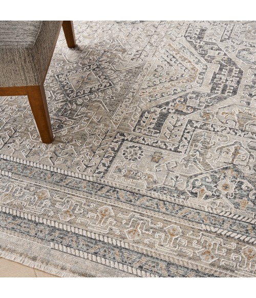 Nourison Lynx Ivory/Grey/Blue LNX01 9 ft. X 11 ft. Rect. Rug