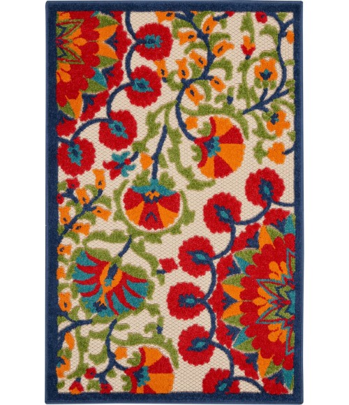 Nourison Aloha Area Rug ALH20-Red/Multi