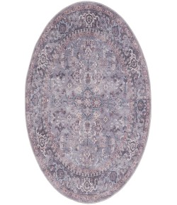 Nicole Curtis Machine Washable Series 1 Grey SR104 5 ft. 3 in. Round Rug