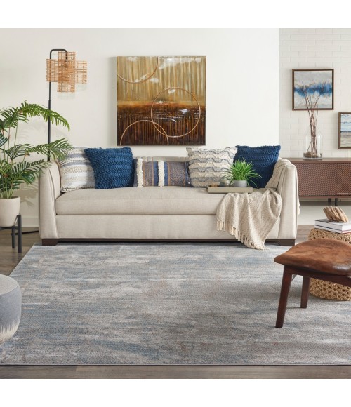 Nourison Rustic Textures Area Rug RUS15-Light Grey/Blue