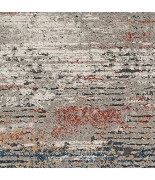 Rustic Textures Area Rug Nourison Rustic Textures Area Rug RUS12 Grey/Multi 7'10" Round