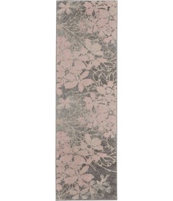 Nourison Tranquil(Traql) - Tra08 Grey Pink Area Rug 2 ft. 3 X 7 ft. 3 Rectangle