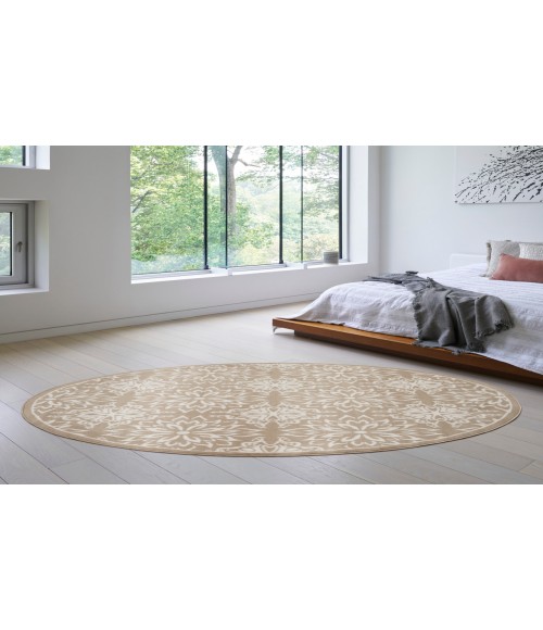 Nourison Jubilant Taupe JUB06 5 ft. 3 in. Round Rug
