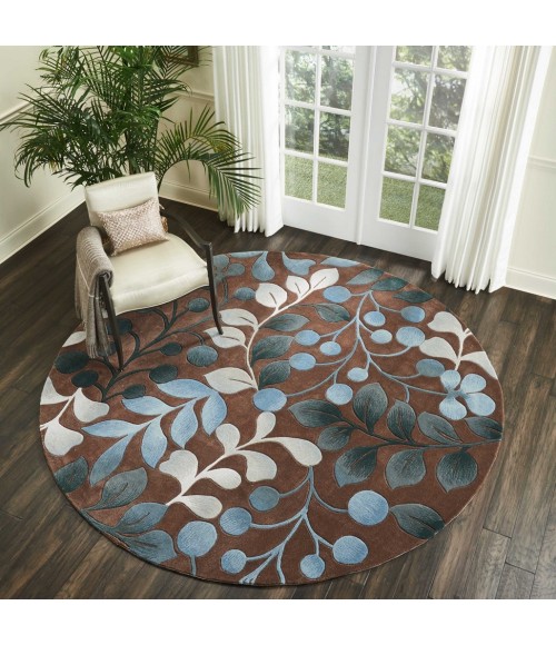 Nourison CONTOUR Area Rug Nourison Contour Round Area Rug CON02-Mocha