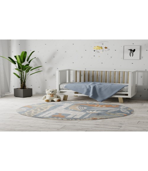 Nourison Astra Machine Washable Multicolor ASW01 4 ft. Round Rug